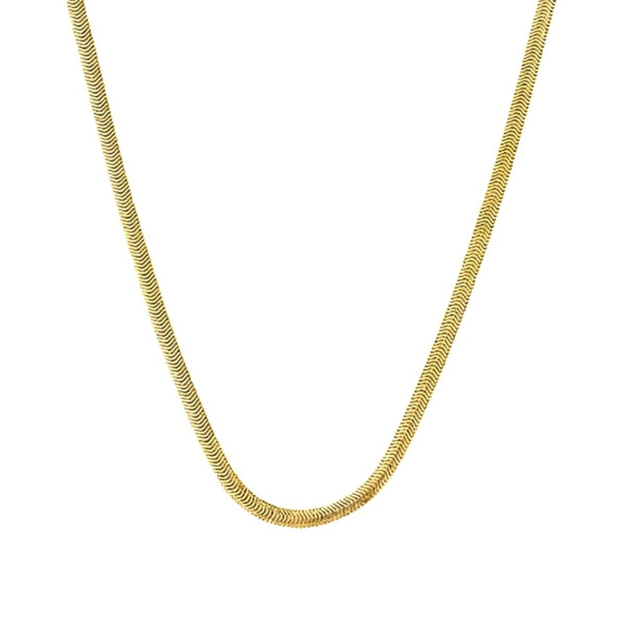 Gold Herringbone Chain Necklace