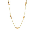 Gold Triple Ball Chain Necklace