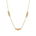 Gold Triple Ball Chain Necklace