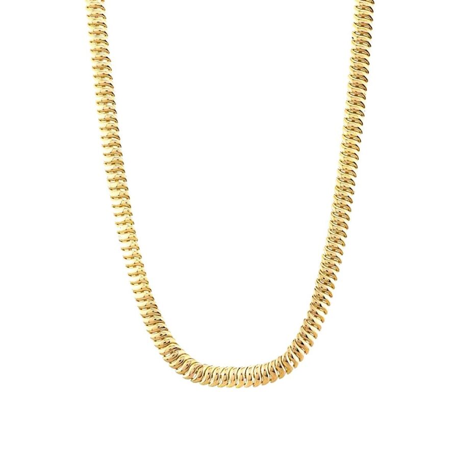 Gold Herringbone Chain Necklace