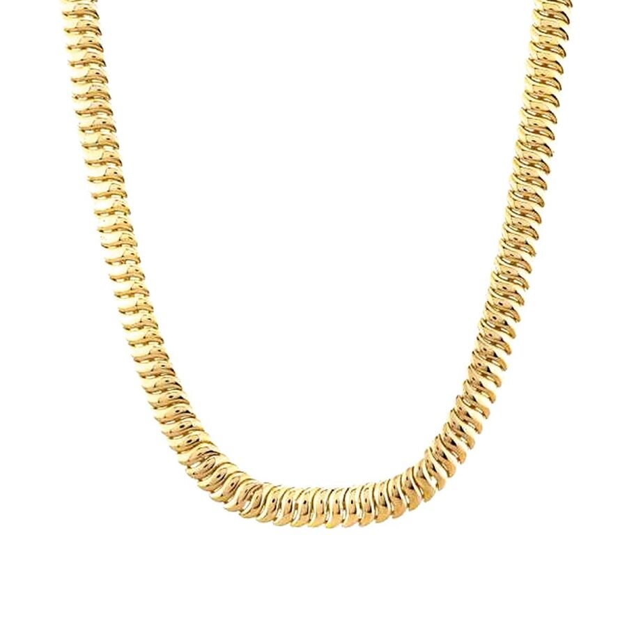 Gold Herringbone Chain Necklace