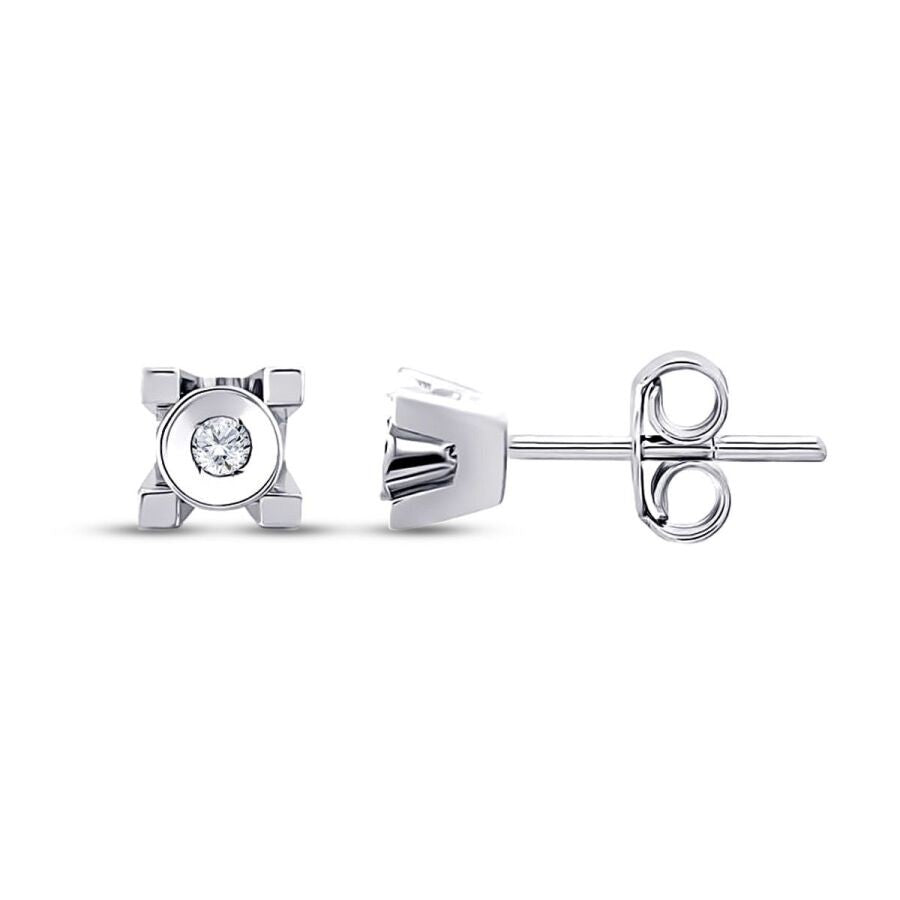 0.08 Carat Diamond Solitaire Earrings