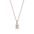 0.50 Carat Diamond Oval Solitaire Necklace