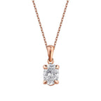0.50 Carat Diamond Oval Solitaire Necklace