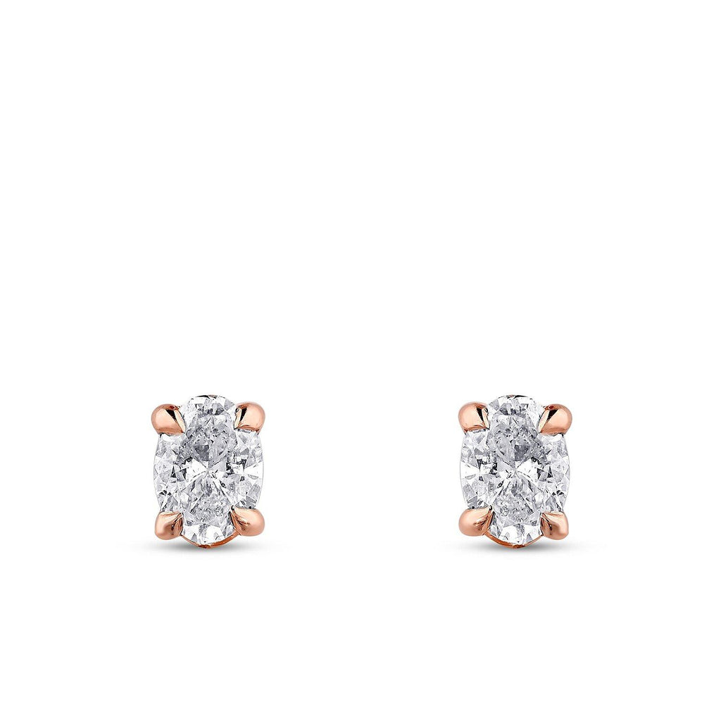 1.10 Carat Diamond Oval Solitaire Earrings