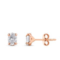 1.10 Carat Diamond Oval Solitaire Earrings