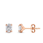1.10 Carat Diamond Oval Solitaire Earrings