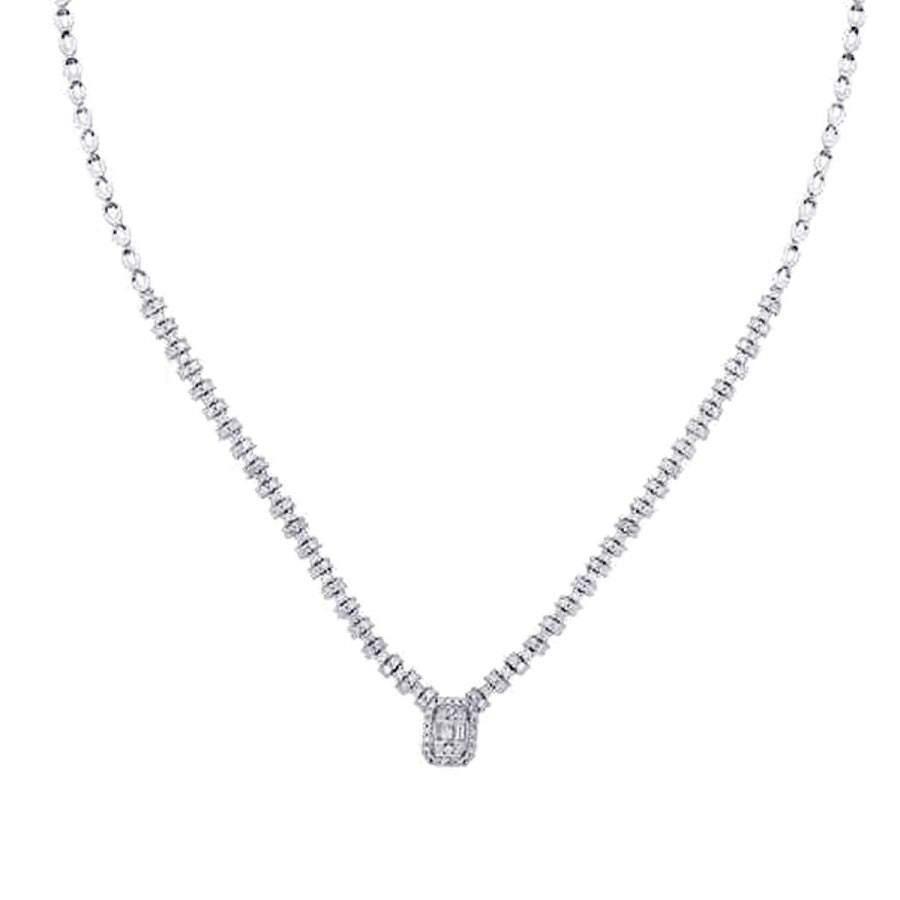 1.56 Carat Diamond Baguette Neckband