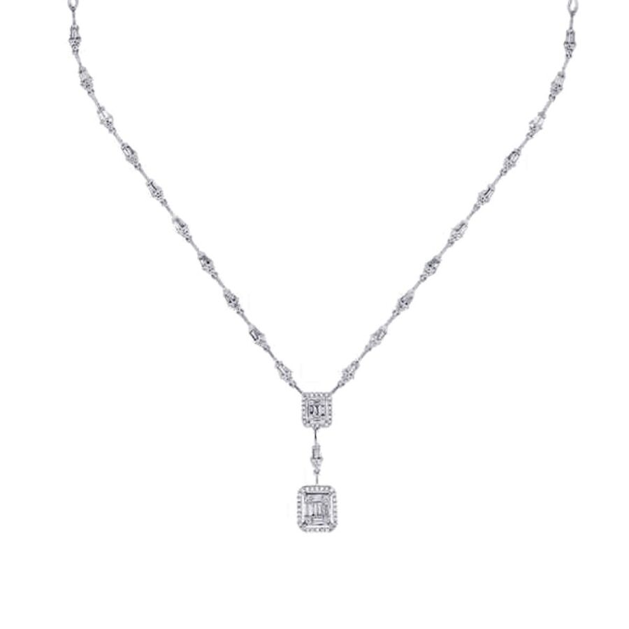 2,39 Carat Diamond Baguette Neckband
