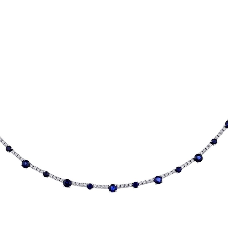 5,66 Carat Diamond Sapphire Neckband