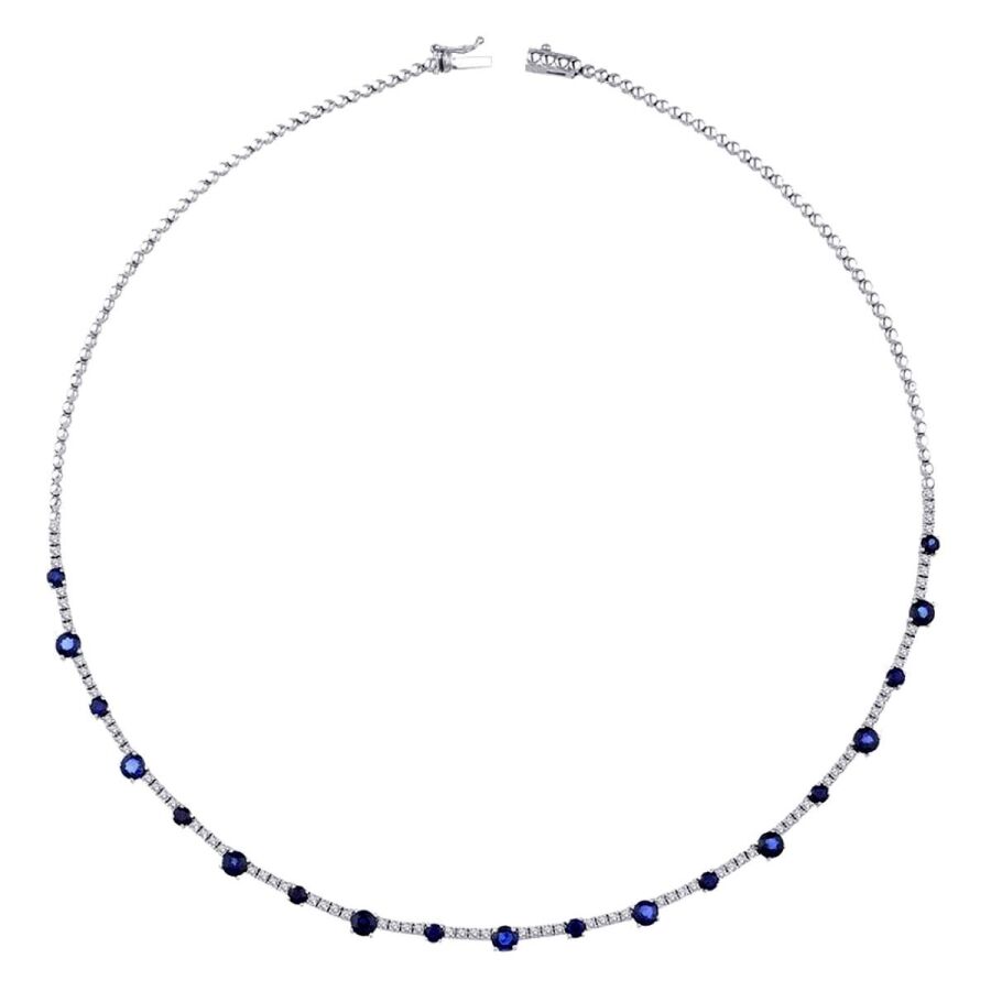 5,66 Carat Diamond Sapphire Neckband
