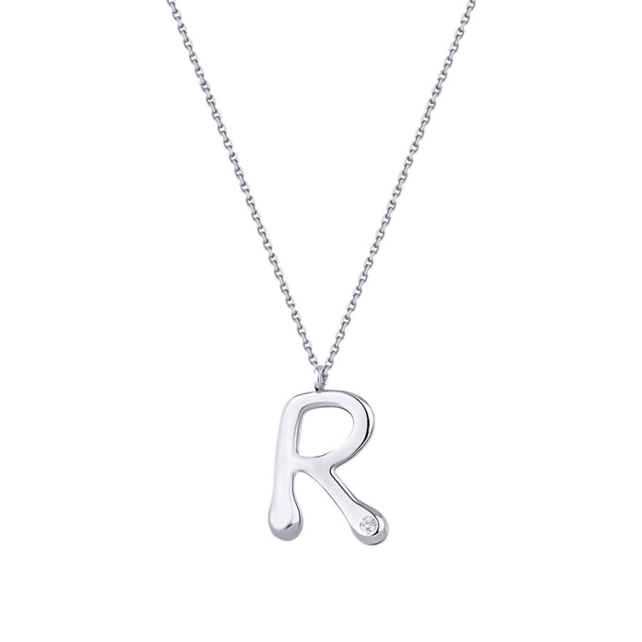 0,02 Carat Diamond R Letter Necklace
