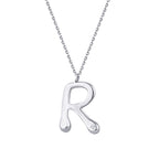 0,02 Carat Diamond R Letter Necklace