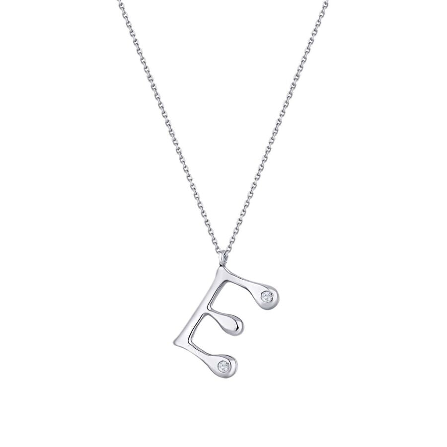0,04 Carat Diamond E Letter Necklace