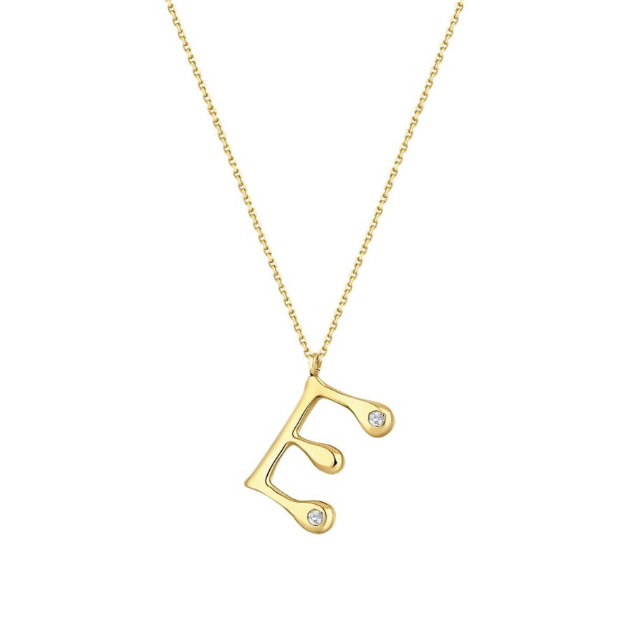 0,04 Carat Diamond E Letter Necklace