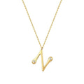 0,04 Carat Diamond N Letter Necklace