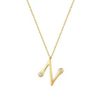 0,04 Carat Diamond N Letter Necklace