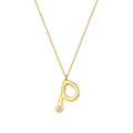 0,02 Carat Diamond P Letter Necklace