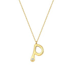 0,02 Carat Diamond P Letter Necklace