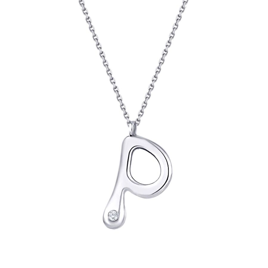 0,02 Carat Diamond P Letter Necklace