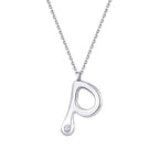 0,02 Carat Diamond P Letter Necklace