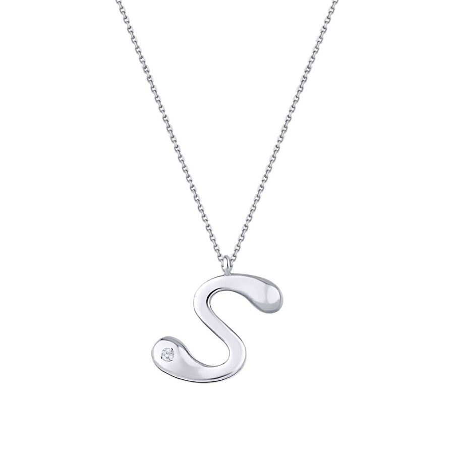 0,02 Carat Diamond S Letter Necklace