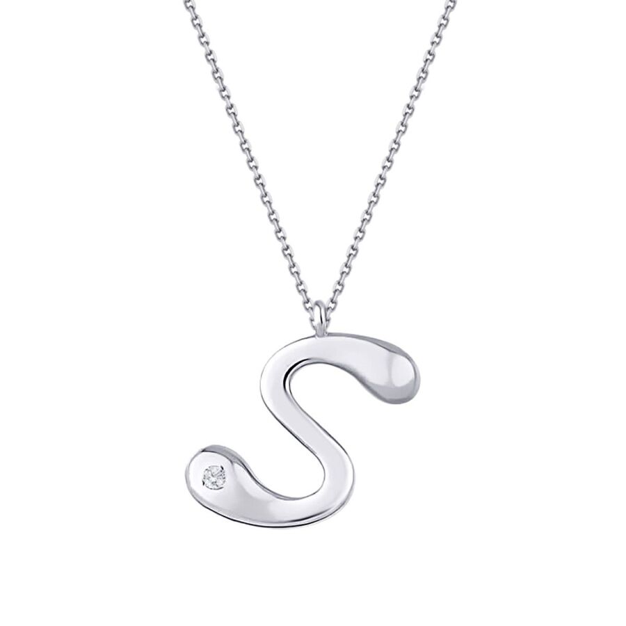 0,02 Carat Diamond S Letter Necklace