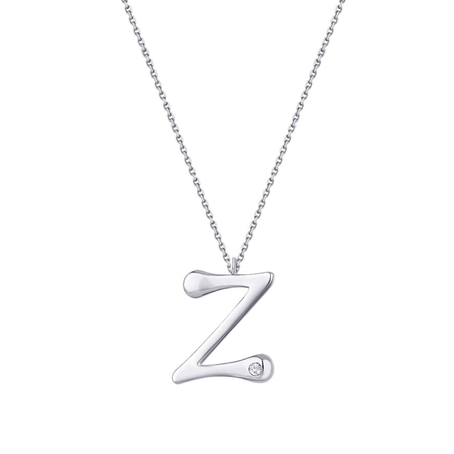 0,02 Carat Diamond Z Letter Necklace