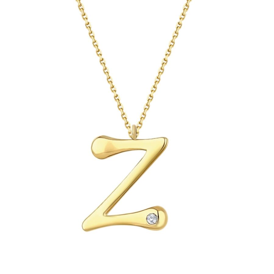 0,02 Carat Diamond Z Letter Necklace
