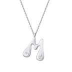 0,04 Carat Diamond M Letter Necklace