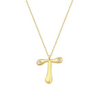 0,04 Carat Diamond T Letter Necklace