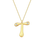0,04 Carat Diamond T Letter Necklace