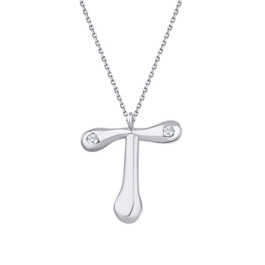 0,04 Carat Diamond T Letter Necklace