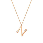 0,04 Carat Diamond Letter N  Necklace
