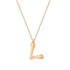 0,02 Carat Diamond Letter L  Necklace