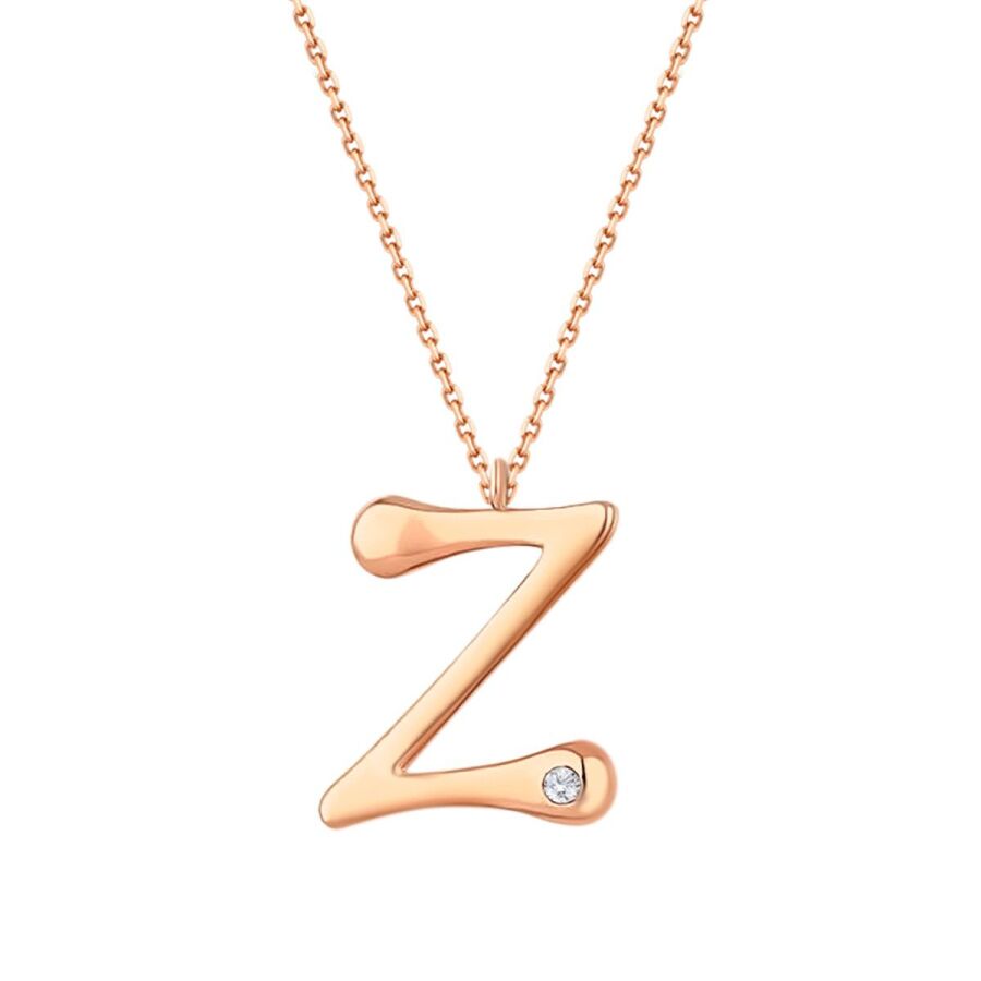 0,02 Carat Diamond Letter Z  Necklace