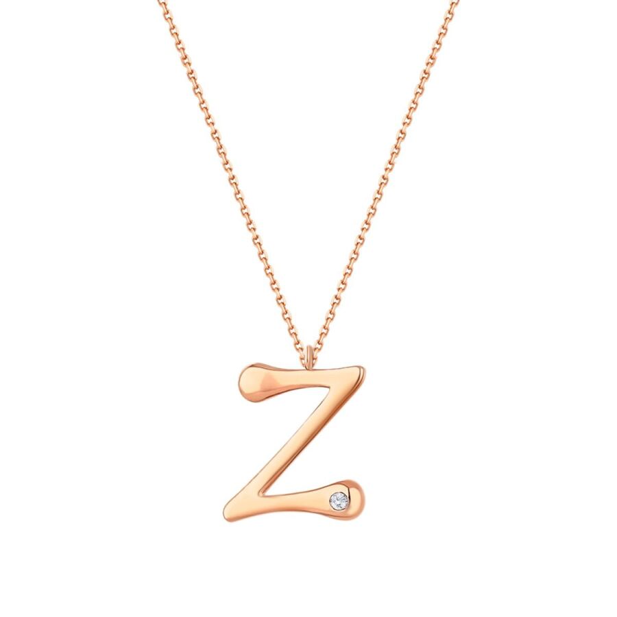 0,02 Carat Diamond Letter Z  Necklace