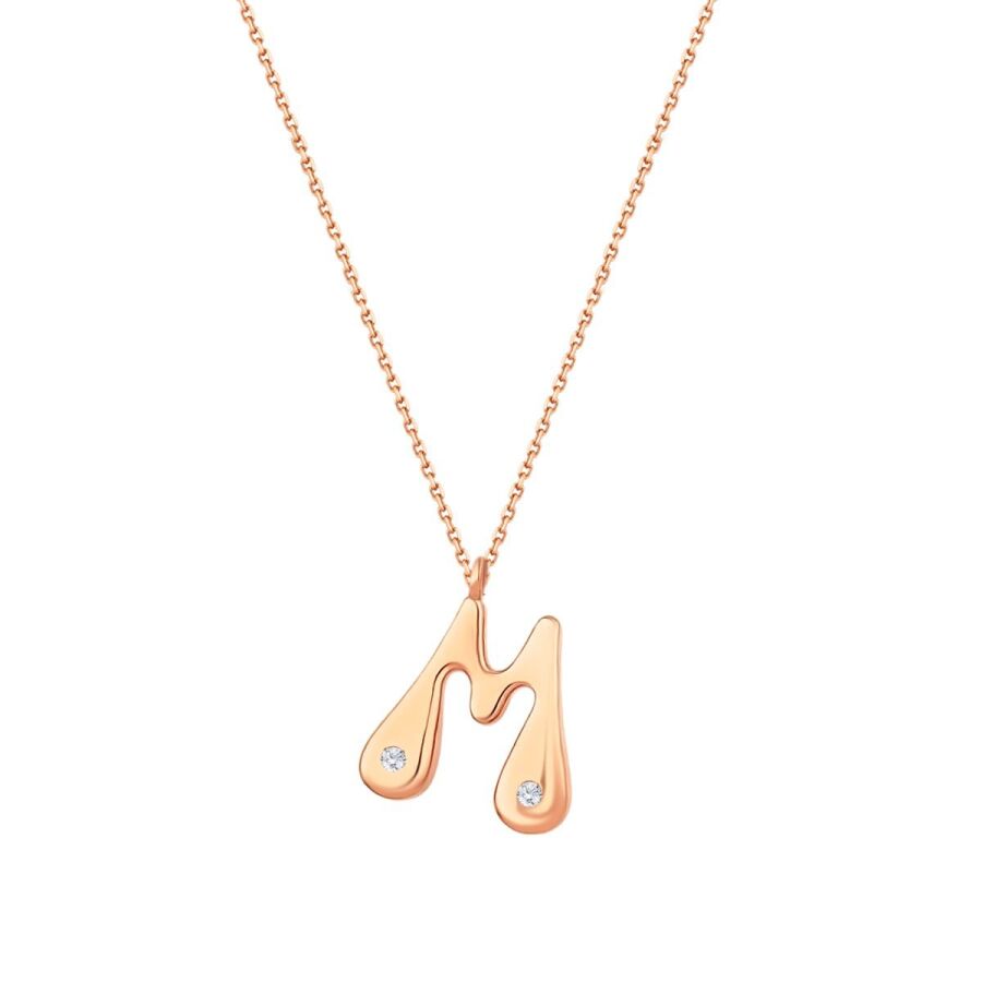 0,04 Carat Diamond Letter M  Necklace