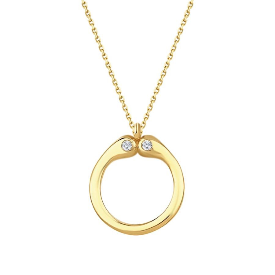 0.04 Carat Diamond O Letter Necklace