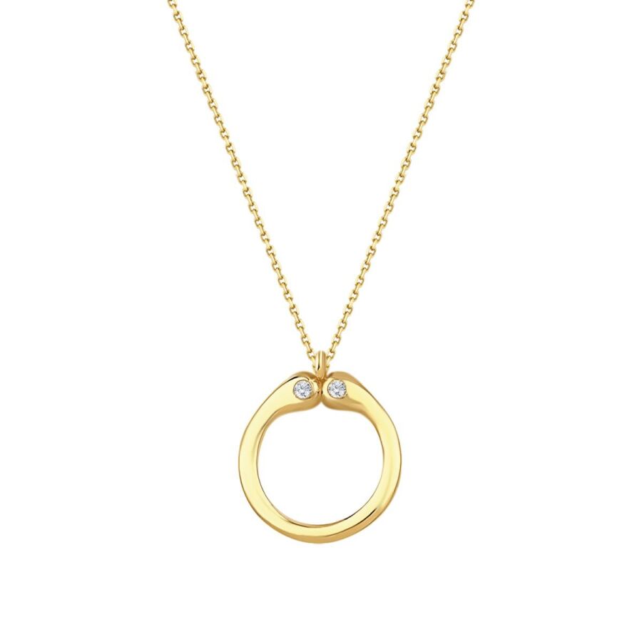 0.04 Carat Diamond Ö Letter Necklace