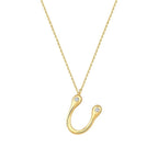0,04 Carat Diamond U Letter Necklace
