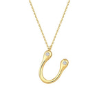 0,04 Carat Diamond U Letter Necklace