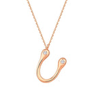 0,04 Carat Diamond U Letter Necklace
