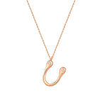 0,04 Carat Diamond U Letter Necklace