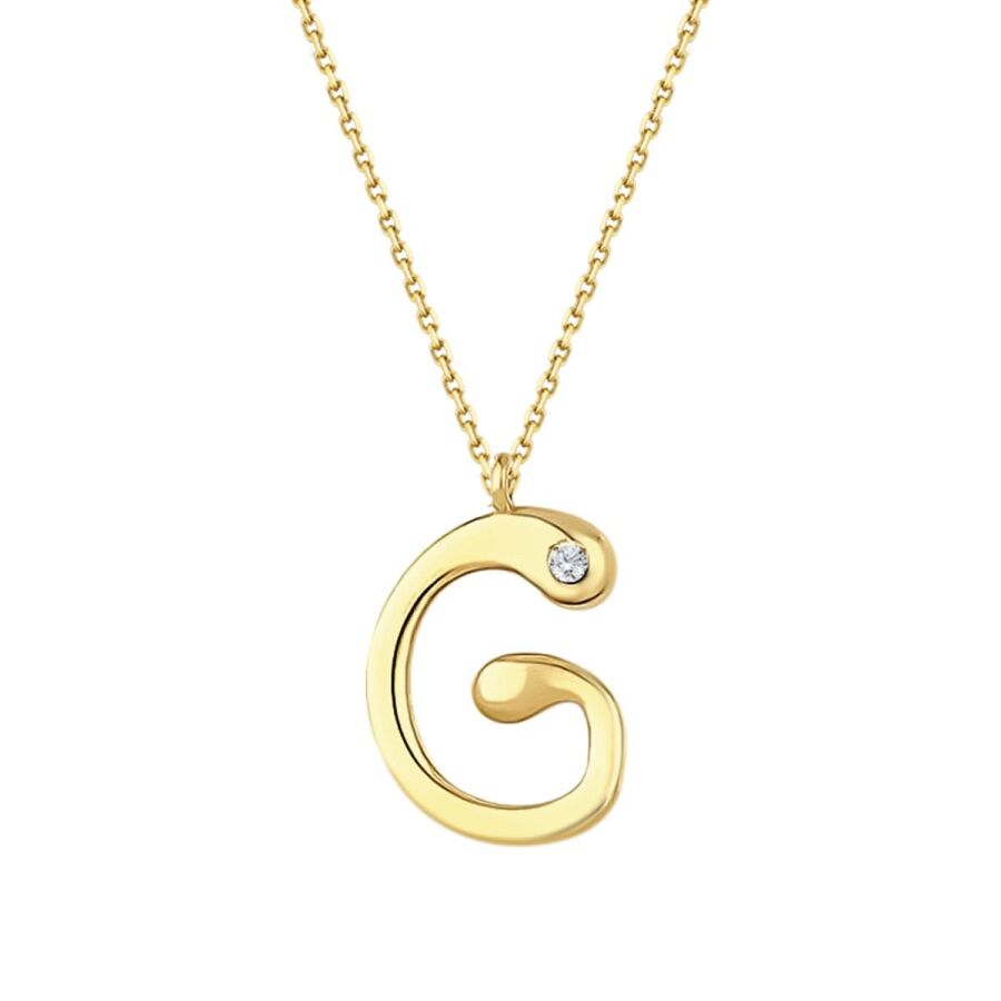 0.02 Carat Diamond G Letter Necklace