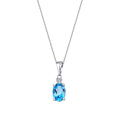 0,93 Carat Diamond Blue Topaz Necklace
