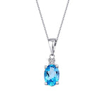 0,93 Carat Diamond Blue Topaz Necklace