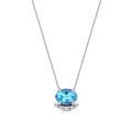 0,99 Carat Diamond Blue Topaz Necklace