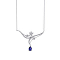 0,86 Carat Diamond Flower Sapphire Necklace