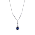 1,99 Carat Diamond Pear Sapphire Necklace